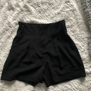 Dynamite Black Zip-Up Dress Shorts
